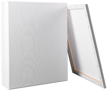 6PCS Artist Canvas Frame - Pre-Stretched Cotton Medium Grain Canvas Triple Primed for Acrylic and Oil Painting (30CM X 40CM)