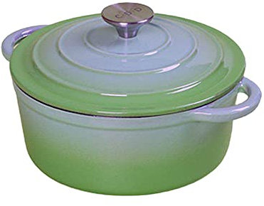 Forno per Pane in Ghisa Smaltata con Coperchio Casseruola Rotonda Coperta Pentola per Forno Olandese Smaltata Antiaderente Pentola Adatta per la Cottura del Pane Uso su Forno Elettrico a Gas Ver