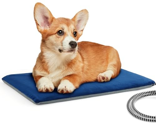 Pecute Tappetino Riscaldante per Cani e Gatti Addensato, Tappeto Riscaldante Cane Esterno, 70×40 cm, Temperatura Costante, Impermeabile, Medio Grande Cane Gatto, Tappeti Riscaldanti per Cani