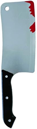 Halloween Scary Prank Props, Realistic Bloody Knives Machete Cleaver & Pitchfork Party Supplies Tricksters Horror Prank Toy Fancy Dress Up Costume Party Accessory, Bloody Cleaver Weapon