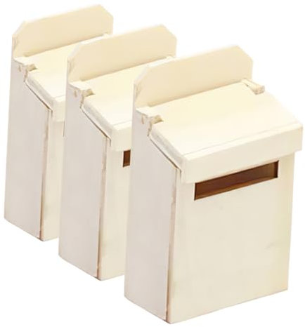 BESTonZON 3pièces Miniatures Bois pour Maison De Poupée Décor Mailbox Créatif pour Accessoires De Jardin Et Collection