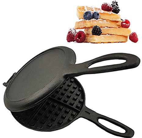 Sartén para gofres de hierro fundido, tostadora de sándwich, pastelera y waflera de desayuno, calidad profesional para deliciosas comidas