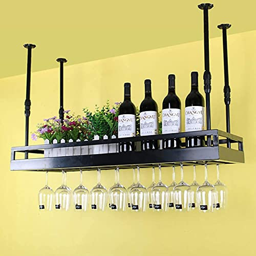 Portabicchieri da soffitto in ferro battuto, altezza regolabile, per bar, ristoranti, cucine