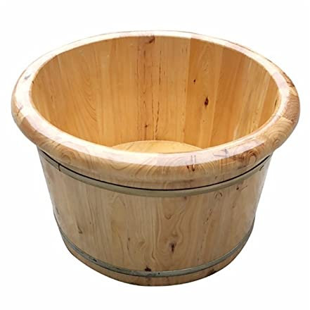 SDFGBNJK Fußwanne Saunakübel Saunaeimer Aus Holz Sauna Zubehör Aufgusseimer Perfekt in Das Ambiente Deiner Sauna Großes Spa Wanne Dickes Kunststoff Fußbecken Einweichen Von Fuß Pediküre,Braun