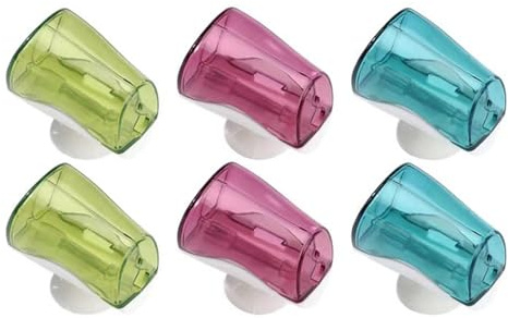 Soportes Para Cepillos De Dientes Para Baños,Soporte Adhesivo Para Cepillos De Dientes | Estante para colgar cepillos de dientes 6X con cubierta montado en la pared,Colgador de cepillo de dientes resi