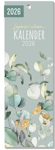 Häfft® Lesezeichenkalender 2026 mit 12 Lesezeichen inkl. Monatskalender, stimmungsvollen Bildern Pflanzen- und Blumenmotiven Floral - nachhaltig & klimafreundlich