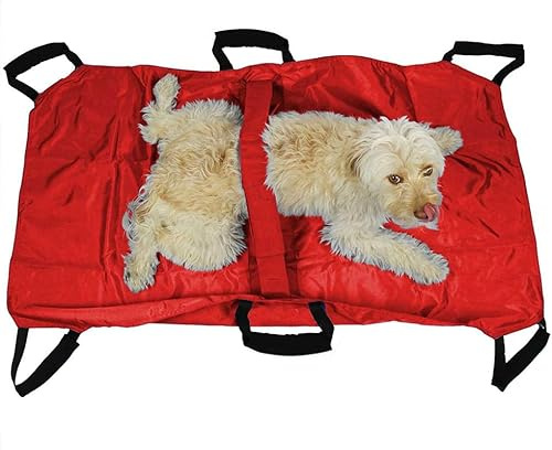 CiCixixi Pet Stretcher Foldable with 6 Handles Emergency Animal Carrier Anti-bite Nylon Strap Pet Supplies Safety Belt for Animal Medical Injury Bearing Capacity of 60kg