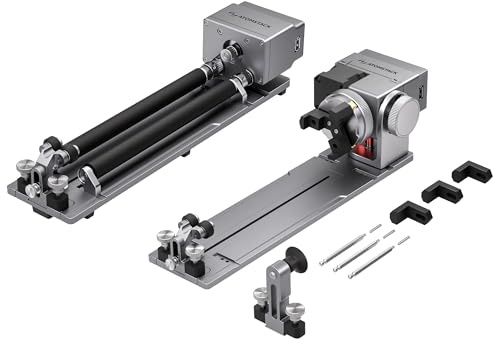 ATOMSTACK R8 Pro Rotary Roller Chuck, Precision Rotary Unit for Spheres, Cylinders, and Irregular Objects, Compatible with P1/K2/A5/A10/A20 Pro Engraving Machine, Includes Stand Feet