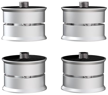 Monosaudio SP3924S HiFi Isolationsfüße, 4 Stück, Aluminium | Stoßdämpfer 39x24mm, Bis 200kg Belastbar, Für Verstärker, Für Plattenspieler, Für Subwoofer Lautsprecher