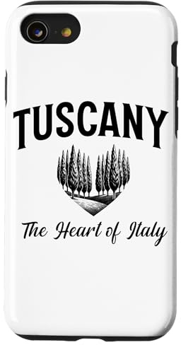 Tuscany Cuore d'Italia Cipressi Cuore Stampa Nera Custodia per iPhone SE (2020) / 7 / 8