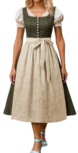 Oktoberfest Costumes Women German Dirndl Dresses Plus Size Traditional Bavarian Costume Beer Girl Maid Plaid Apron Fancy Dress Carnival Halloween Party Cosplay Role Play Dirndl Dress Checked Outfits