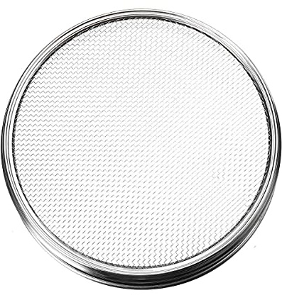 Setacci da laboratorio, 1 setaccio for terreno in acciaio inossidabile, apertura 1-2,5 mm, diametro 20 cm, profondità 5 cm, argento(10)