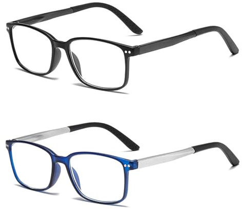 BENBENGO Lesebrille Herren,2 Stück Blaulichtfilter Brille,Blue Light Blocking Glasses,Computerbrille Gaming Schutzbrille,Superleichte Anti-Müdigkeit,TR90 Blaulichtbrille,Anti-Glanz
