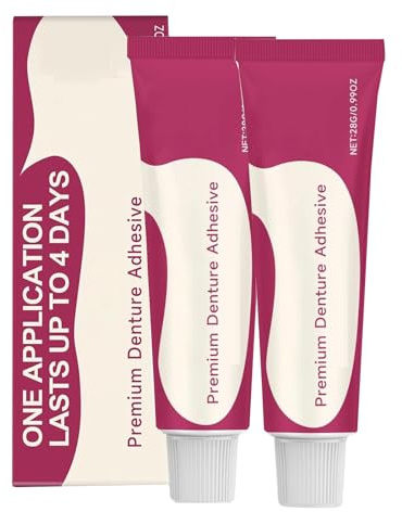 Adhesivo para dentaduras postizas de primera calidad, adhesivo termoplástico para dentaduras postizas, mejora el ajuste, la comodidad y la estabilidad (2 pcs)