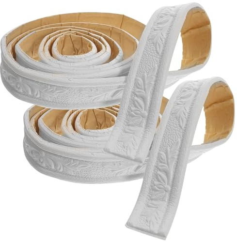 LuoAXINN Selbstklebende Sockelleiste Sockelleisten-Deckenlinie, selbstklebende Kantenverkleidung, Fliesenabdichtungsstreifen, 3D-Schaumstoff, Wandaufkleber, Fliesen, Sockelleistenband