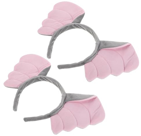 SUPVOX 2pcs Elephant Ears Headbands Lightweight Cloth and Iron Material Cartoon Animal Costume Accessory for Dress and Birthday Parties