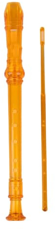 Vuxeninspelare Plastblockflöjt Med Sammetsväska Sex Hål Och Åtta G Typ Sopran Nybörjare Vuxen Instrument(Golden Yellow)