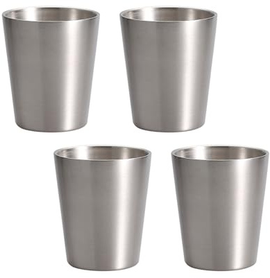 carotoe 4 pièces tasses isolées en acier inoxydable à Double paroi tasses à bière en métal petits verres à boire pour les fêtes et les pique-niques utiliser des tasses en acier inoxydable