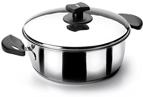 Lacor 88024 - Cacerola Con Tapa Nova Ladycor 24 cm, 3, 5 Litros, Acero | En acero inoxidable, para guisos y cocciones uniformes; con 3,5 L de capacidad, versátil para tus preparaciones del día a día