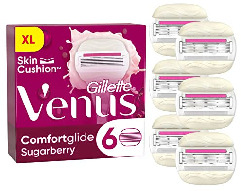 Gillette Venus Comfortglide Sugarberry Rasierklingen Damen, 6 Ersatzklingen für Damenrasierer
