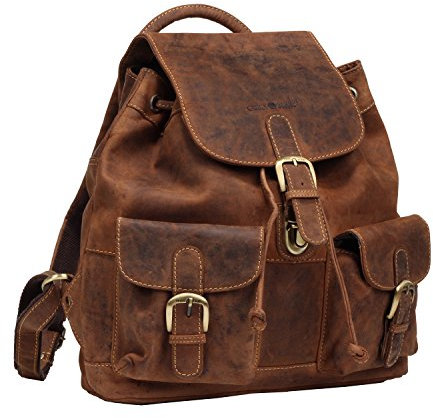 Greenburry Vintage Rucksack Leder Tasche braun | 30x36x10cm