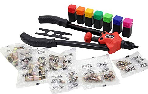 Pinza rivettatrice per dadi ciechi rivetti con 7 punte Set di rivetti ciechi