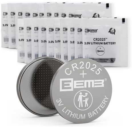 EEMB 20 Stück Knopfzellen CR2025 Batterie 3V Lithium Knopfbatterien CR 2025 Li-MnO₂ Kompatibel mit Key FOBs, Taschenrechnern, Münzzählern, Uhren