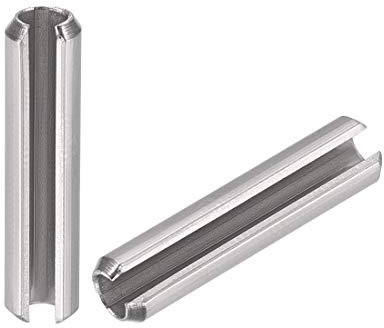 sourcing map Schlitz-Federstift, M4 x 25 mm, 304 Edelstahl, Spalten-Federrollen, Dübelstifte, einfarbig, 20 Stück