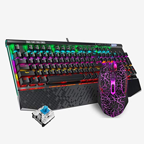 ARCH Teclado con Cable De Juego Y Teclado Retroiluminado Combo De Ratón Teclado Mecanico Gaming Multimedia Y La Muñeca De Descanso For Windows Jugadores De PC/Computadora De Escritorio