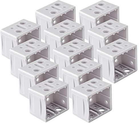 ONLYFU 12 Pack 1 inch Blind Brackets, Vertical Blind Bracket Box Mounting Bracket Window Blinds Headrail Brackets, White