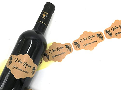 50 Etiketten Adesiva Kraft Bottiglia per Wein, Rotwein Dalla Ma Cantina