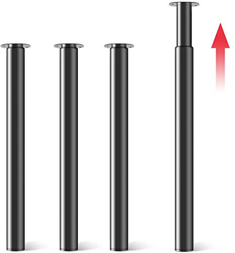Hibtn Adjustable Table Leg 710–1100mm,Metal Breakfast Bar Leg Black,4 Pcs | Heavy Duty Worktop Support for Kitchen Island, Desk & DIY Furniture