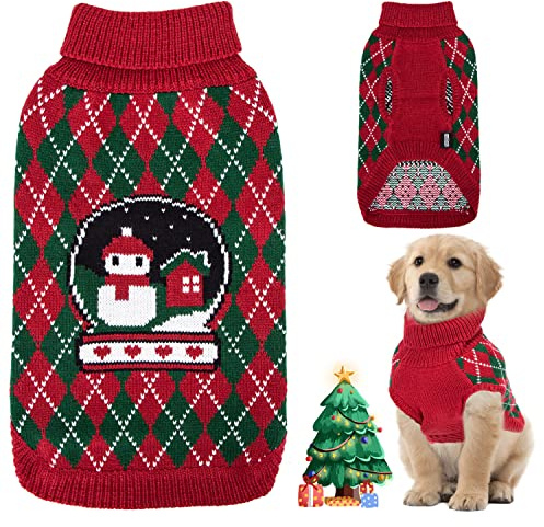 Nobleza - Maglioncino Cane Natale, Vestiti Gatto Cane, Natale Animale Domestico Costume, Pullover Autunnali per Cani, Maglia per Cani di Taglia S