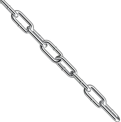 hannger 6 mm Edelstahlkette Meterware rostfreier Metallkette zum Aufhängen | 304er Edelstahl-Rundkette mit WLL 599 kg in vielen Längen für Hängeleuchten, Ankerkette, Zauntor, Boxsack, Diebstahlschutz