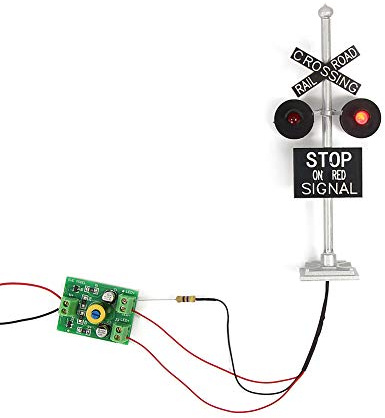 Evemodel Bahnübergangssignal Spur 0 1:43 LED Blinklicht Modellbahn | 1 Stück | Spur 0 1:43 | LED Blinklicht | Bahnübergangssignal | Mit Steuerplatine