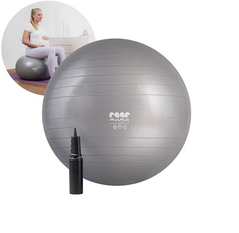 reer mama Gymnastikball für Schwangere | Version 2025 | Verbessertes, extra haltbares Anti-Burst-Material | mit Übungsanleitung und Pumpe