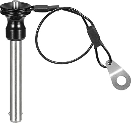 sourcing map 1 Stück Kugelsperrbolzen mit rundem Kopf (8mm x 51mm) 304 Edelstahl Druckknopf Schnell Spannstift mit 21cm Draht