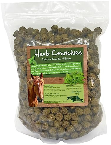 Horse Herbs Herb Crunchies 1.5kg | 100% Natural Horse Treats with Mint, Nettle & Garlic