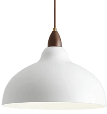 HAIIQU Iluminación Colgante Blanca Minimalista Lámpara Colgante Moderna De Metal con Bombilla LED Cafetería Bar Luminaria Suspendida Lámpara De Techo E27 De Estilo Japonés para Salón Comedor