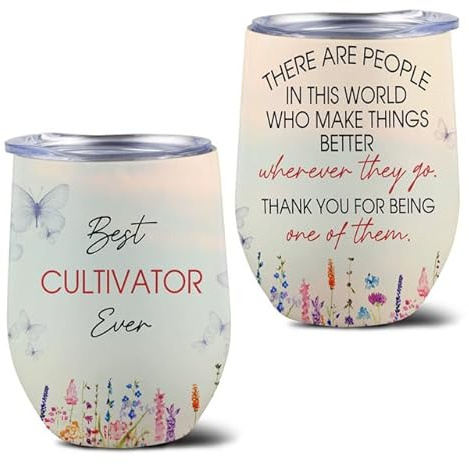 MEDROC Awesome Cultivator Make World Better Wine Tumbler Stainless Steel 12oz, Coworker Appreciation Gifts Women Men, Thank You Work Friends Drinking Cup For Birthday Christmas