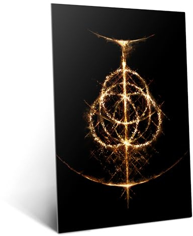 Displate Elden Ring Metal Poster Magnetische Befestigung Offiziell Lizenziert Bilder Lands Between - ELDEN RING Rune Poster 32x45cm