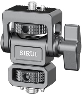 SIRUI Kamera Monitorhalterung mit 3/8-16 ARRI-Aufnahmezapfen, 360° schwenkbar und 180° neigbarVerstellbare Feld-Monitorhalterung mit dehnbarem Anti-Twist-Zapfen für 5 und 7 Monitor, AM-MTA