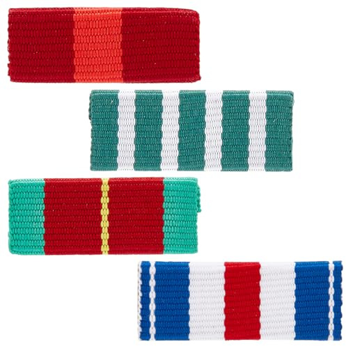 WEBEEDY 4 Stile Medaillenband Pin Brosche Militärmedaillen Brosche Uniform | 2.6x1.1cm;3.5x1.3cm;heldenmedaillen;militär medaille abzeichen;uniform kostüm zubehör;für damen herren;mantel anzug jacke