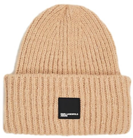 KARL LAGERFELD JEANS, Damen, Box Logo Beanie, Beige, One Size