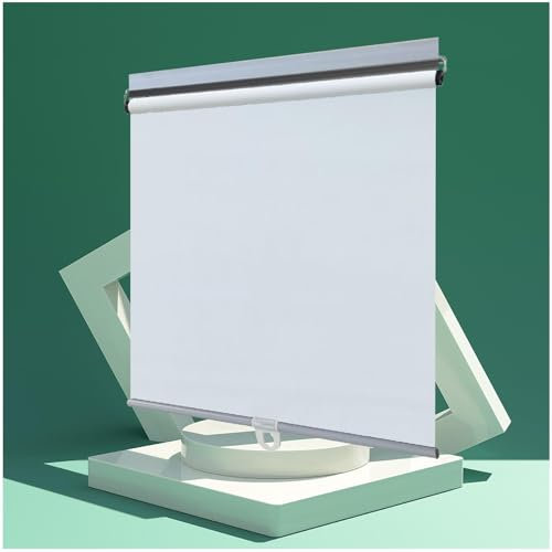 Verdunkelungsrollos Für Fenster, Sonnenschutzrollos Ohne Bohren, Einziehbarer Verdunkelungsvorhänge, Temporäre Thermorollos Fenster Jalousien,white-60x100cm/24 * 39in
