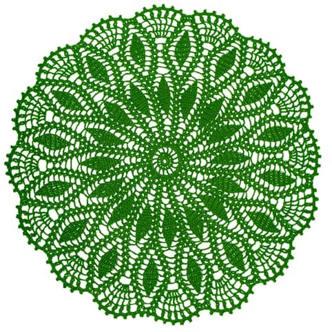 BOMHCS Häkel-Tischdeckchen im Vintage-Stil, Spitzendeckchen, handgefertigt, gestrickt, elegant, Hochzeit, Party, Vase, Dekoration, Tischsets (grün, 49,8 cm bis 55,9 cm, 1 Stück)