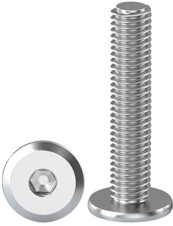 Drenky Hexagonal De Cabeza Plana, 10 Piezas Tornillos De Conexión Para Muebles M8 X 35 mm Tornillos Acero Inoxidable A2 V2A Tornillos De Cabeza Hueca, Rosca Completa