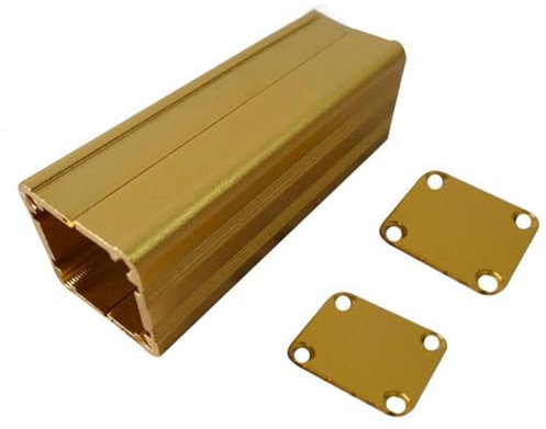 Aluminium-Instrumentenkasten, Leiterplatten-Stromabzweigdose, Wärmeableitung, elektronische Projektbox, Kühlkoffer für Leiterplatten, DIY (30 mm x 50 mm x 105 mm, Gold-Sandstrahlen, DIY-Gehäuse)