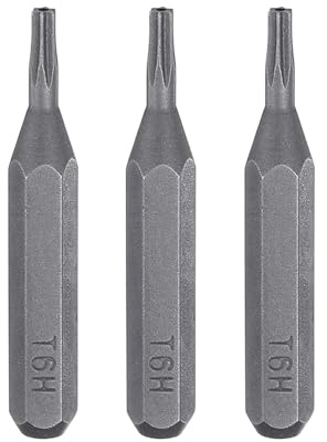 sourcing map 3 punte per cacciavite Torx T6H da 5/32 gambo esagonale da 28 mm di lunghezza a stella magnetica a 6 punte esagonali punte esagonali in acciaio S2 per cacciaviti manuali elettrici