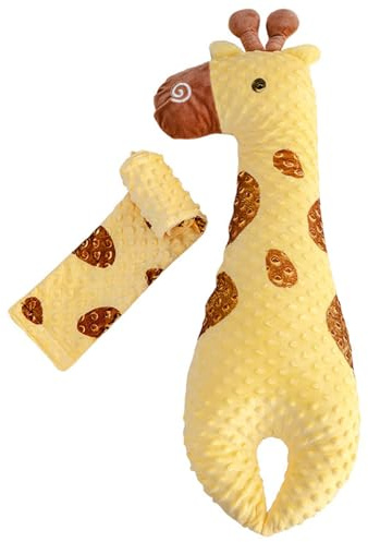 Småbarnskudde, 80 x 25 cm barn kropp kram sovkudde med bälte anti-rulle babykudde mjuk söt giraff kudde barnkuddar för att sova, babykudde